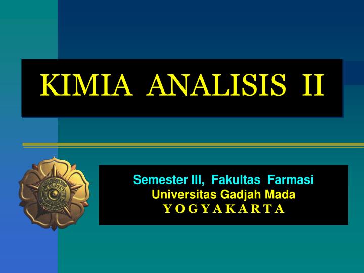 kimia analisis ii