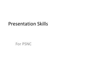 Presentation Skills