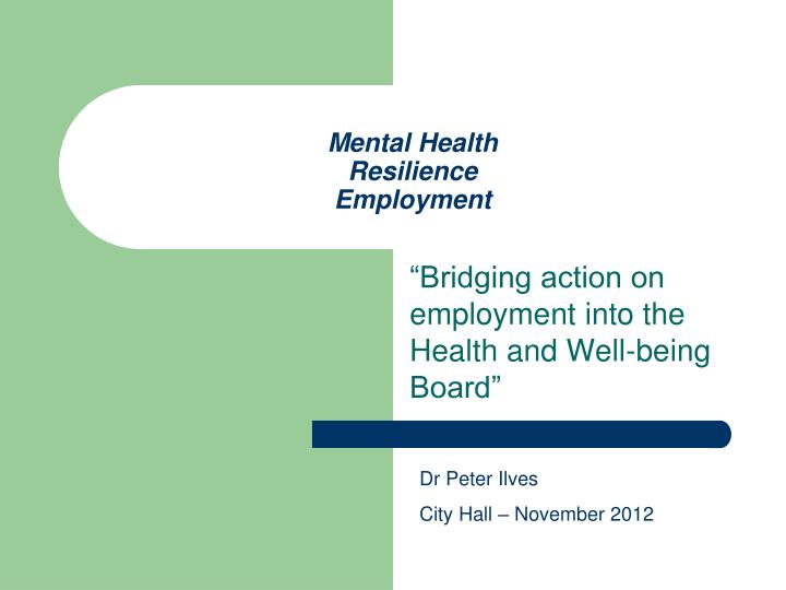 mental health resilience employment
