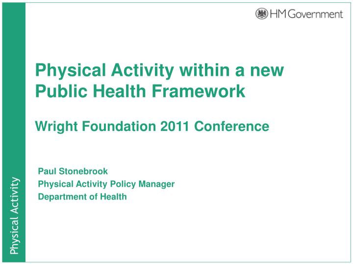 physical activity within a new public health framework wright foundation 2011 conference