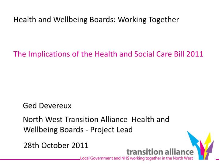 health and wellbeing boards working together