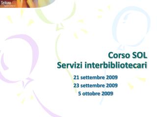 corso sol servizi interbibliotecari