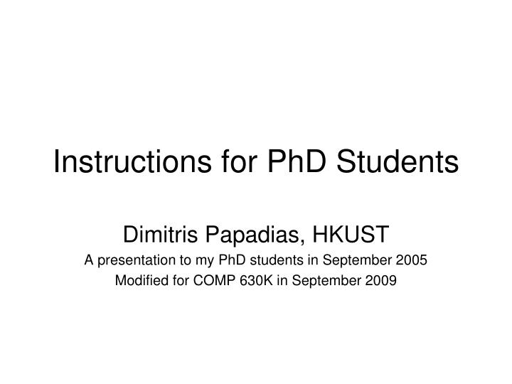 instructions for phd students