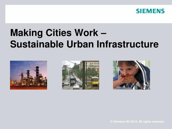 making cities work sustainable urban infrastructure