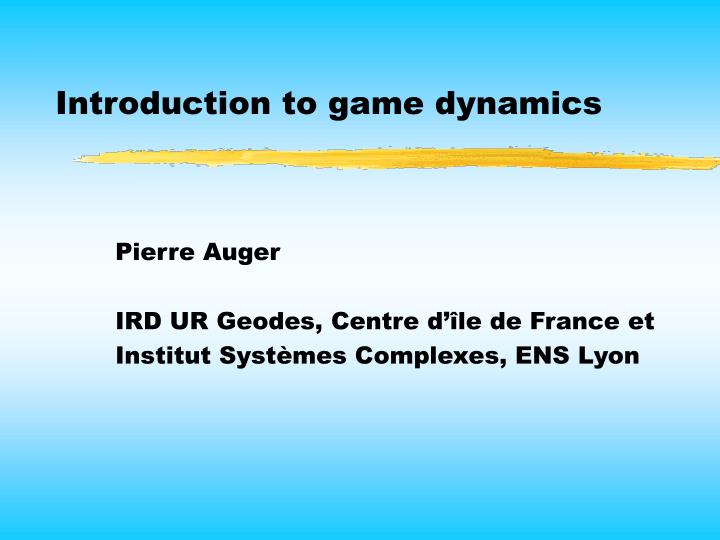introduction to game dynamics