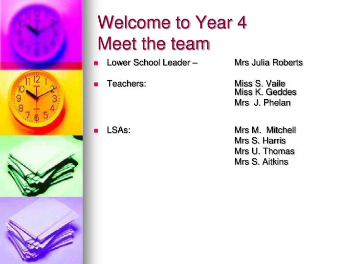 welcome to year 4 meet the team