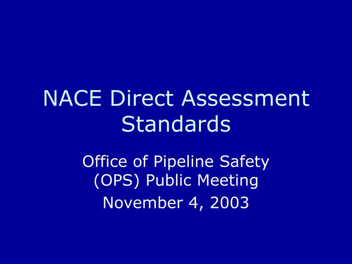 nace direct assessment standards