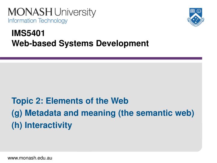 ims5401 web based systems development