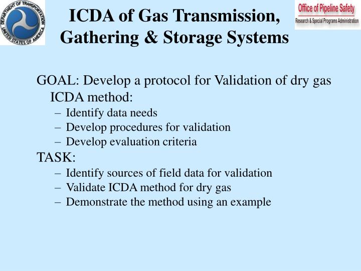 icda of gas transmission gathering storage systems