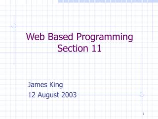 Web Based Programming Section 11