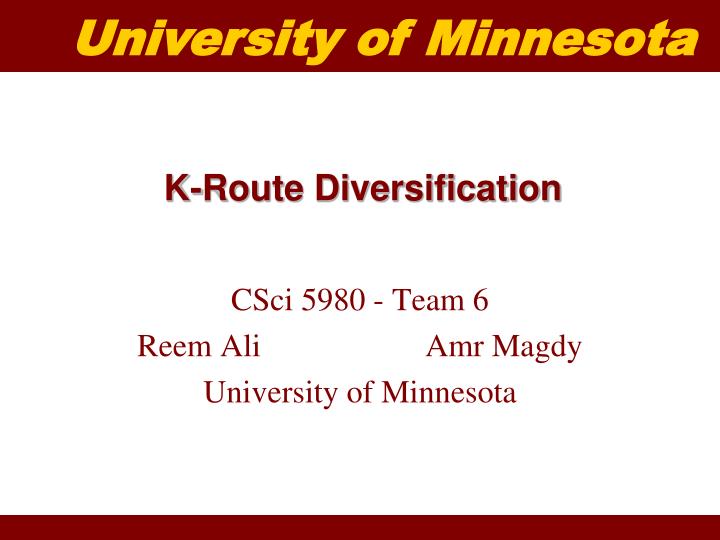 k route diversification