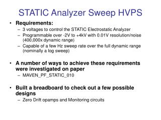 STATIC Analyzer Sweep HVPS