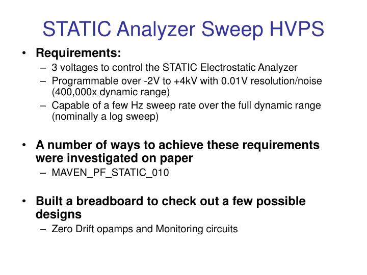 static analyzer sweep hvps