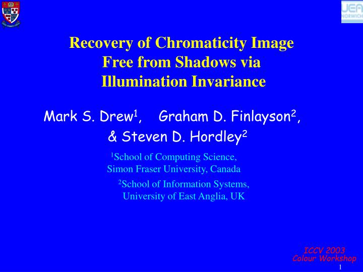 recovery of chromaticity image free from shadows via illumination invariance