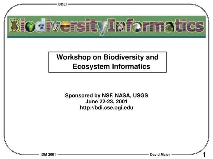 workshop on biodiversity and ecosystem informatics