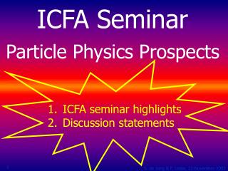 ICFA Seminar
