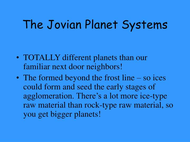 the jovian planet systems