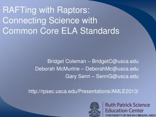 RAFTing with Raptors: Connecting Science with Common Core ELA Standards