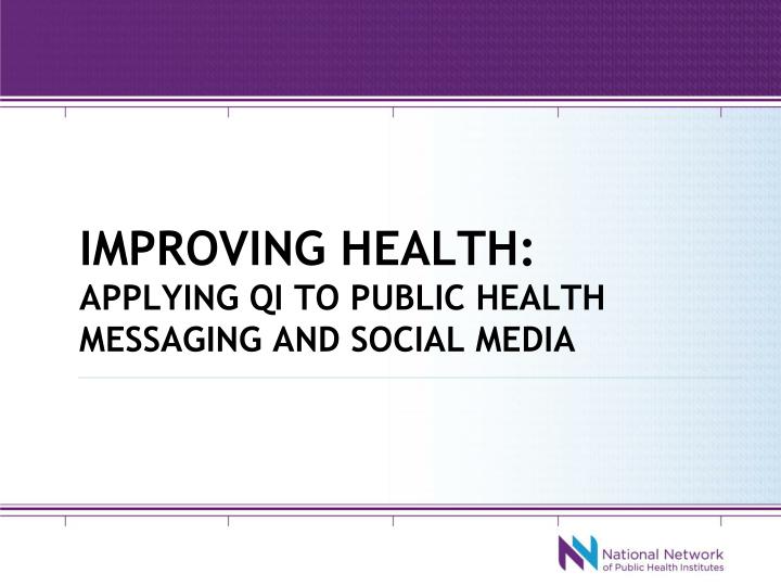 improving health applying qi to public health messaging and social media