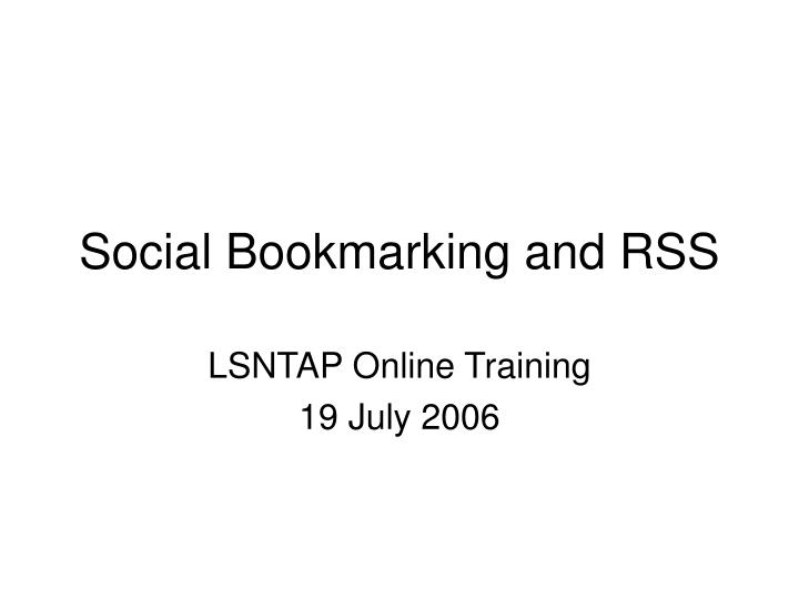 social bookmarking and rss