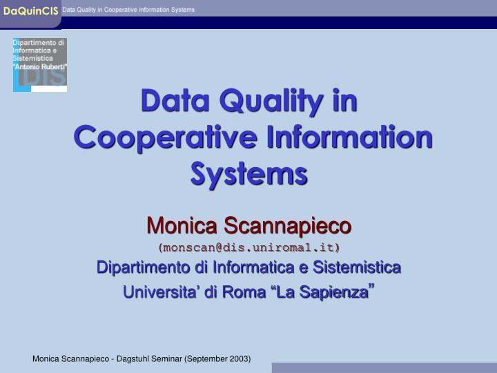 data quality in cooperative information systems