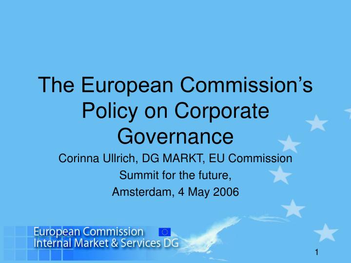 the european commission s policy on corporate governance