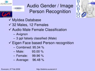 Audio Gender / Image Person Recognition