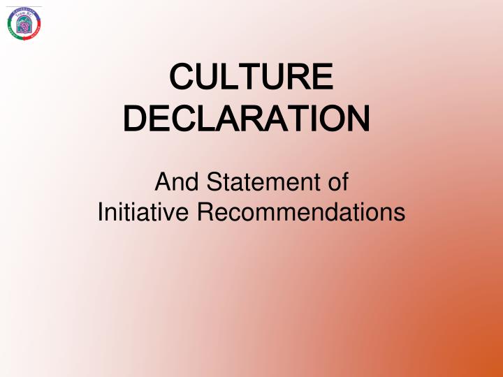 culture declaration