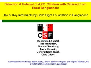 Detection &amp; Referral of 4,221 Children with Cataract from Rural Bangladesh:
