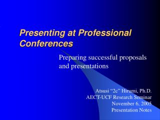 Presenting at Professional Conferences