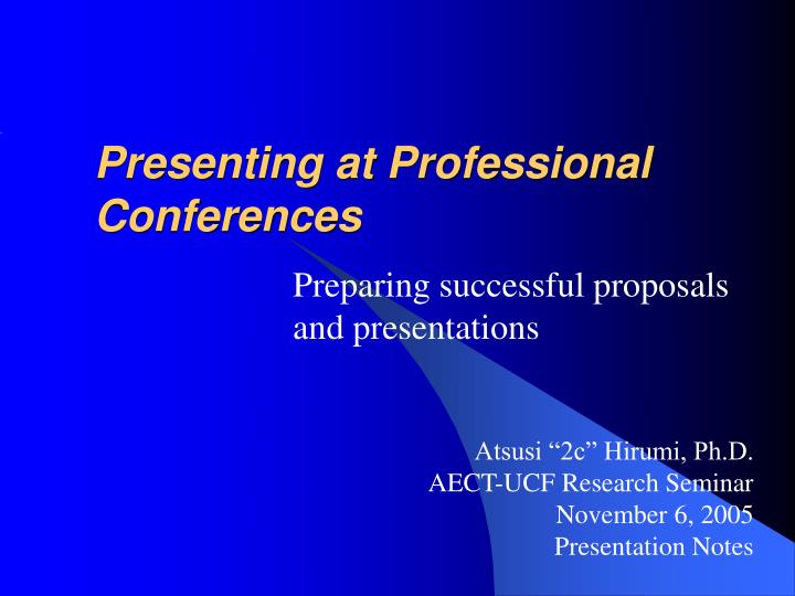 presenting at professional conferences