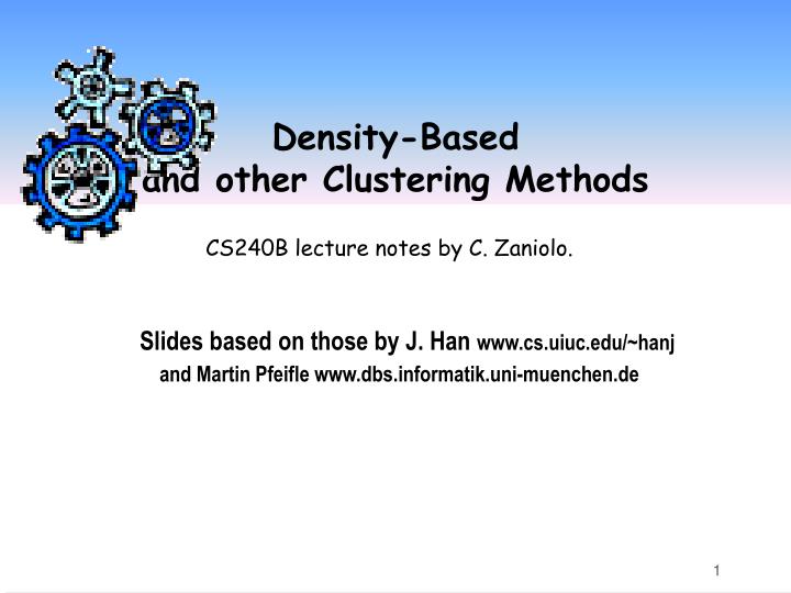 density based and other clustering methods