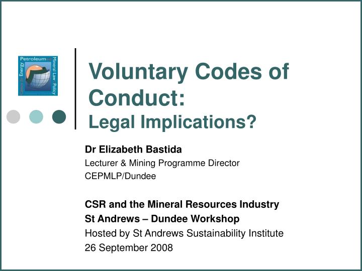 voluntary codes of conduct legal implications