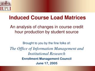 Induced Course Load Matrices