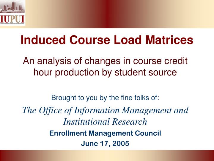 induced course load matrices
