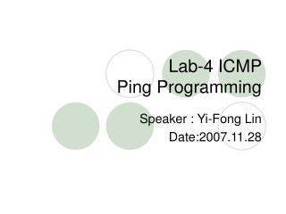 Lab-4 ICMP Ping Programming