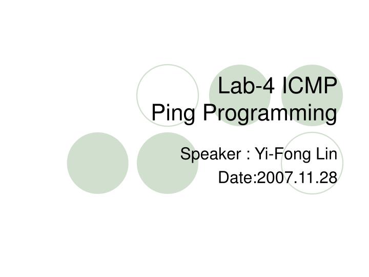 lab 4 icmp ping programming
