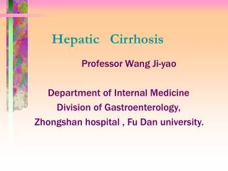 Hepatic Cirrhosis