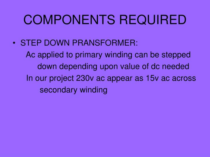 components required