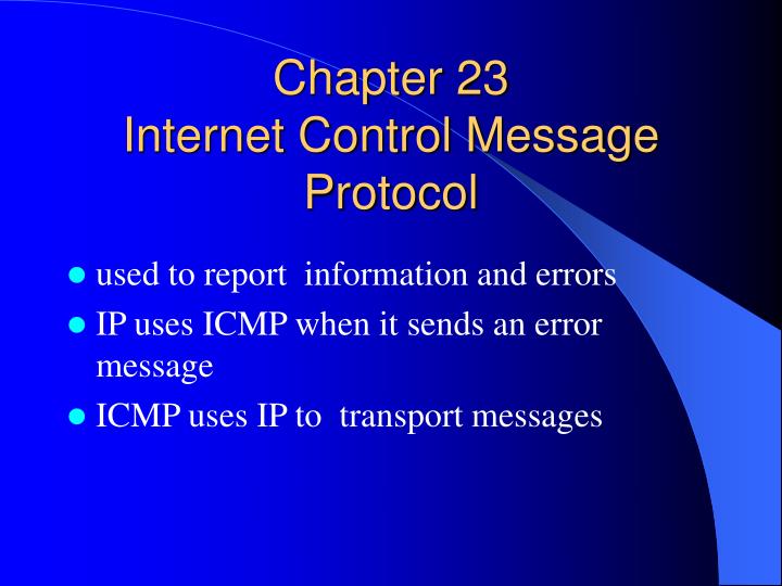 chapter 23 internet control message protocol