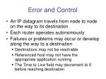 Error and Control in IP Datagram Communication - slide 1