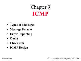 Chapter 9 ICMP