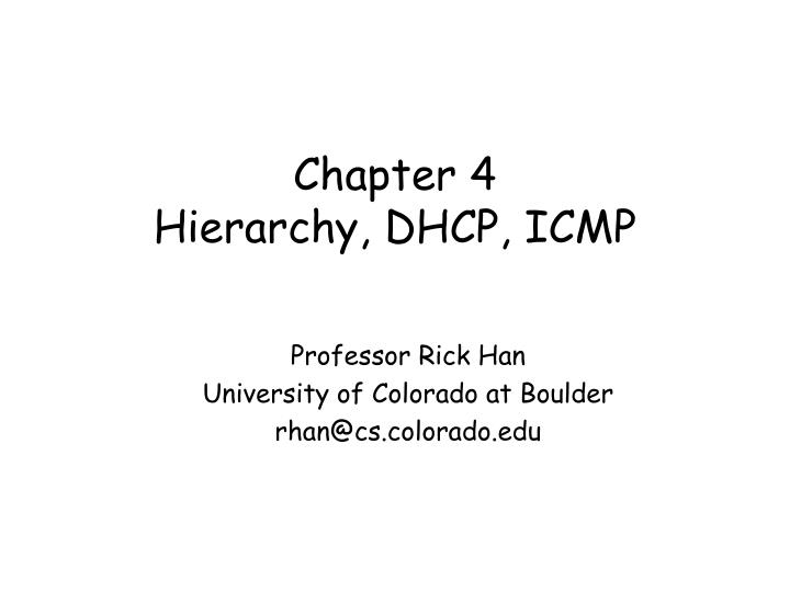 chapter 4 hierarchy dhcp icmp