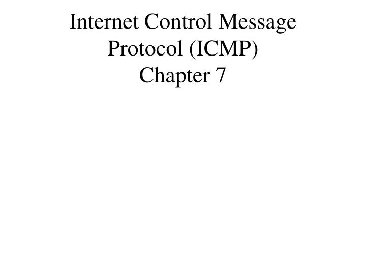 internet control message protocol icmp chapter 7