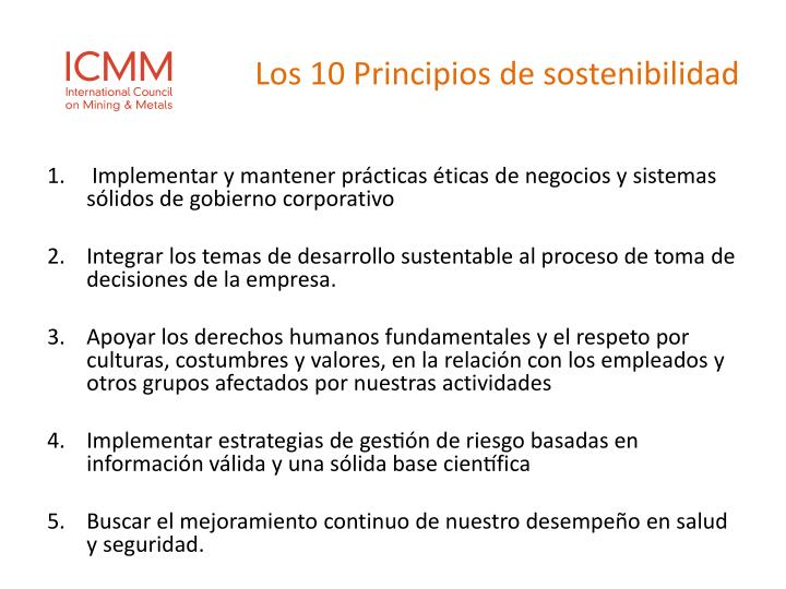 los 10 principios de sostenibilidad