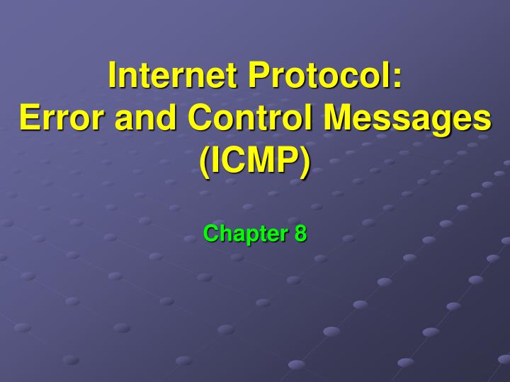 internet protocol error and control messages icmp