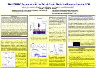 The STEREO Encounter with the Tail of Comet Elenin and Expectations for ISON