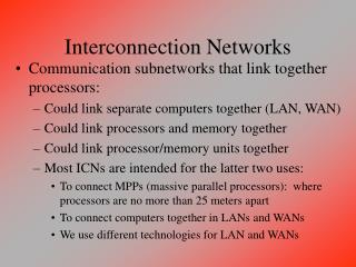 Interconnection Networks