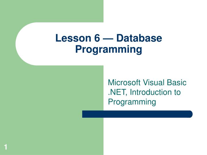 lesson 6 database programming