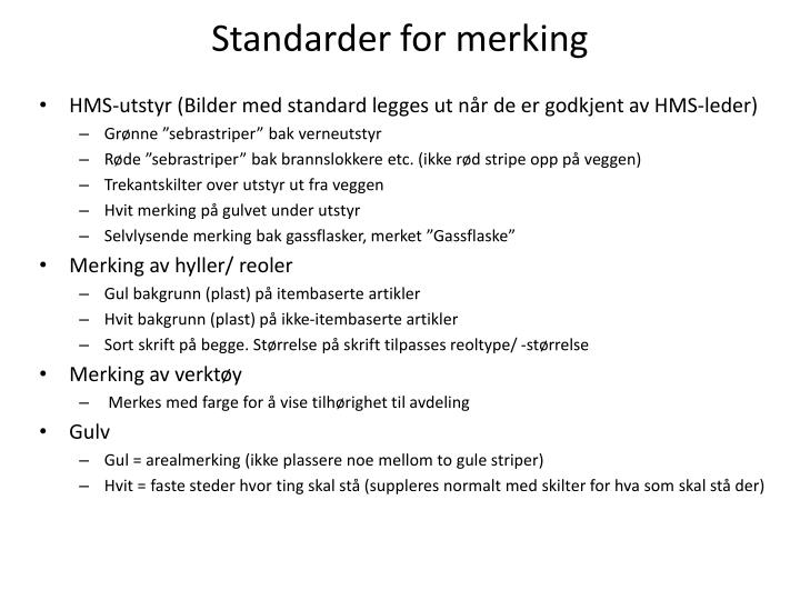 standarder for merking